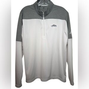 Adidas Men’s  Performance Gray and White 1/4 Zip  Pullover Medium